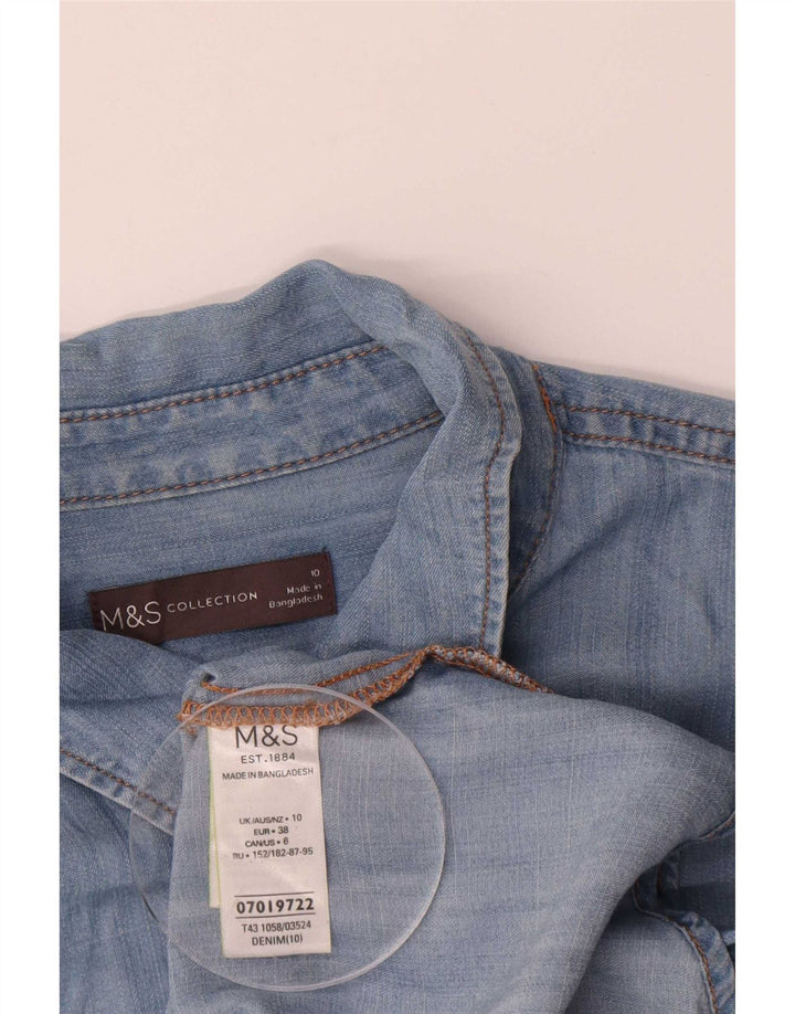 Cămașă de blugi supradimensionată pentru femei Marks & Spencer UK 10 Lyocell albastru mic