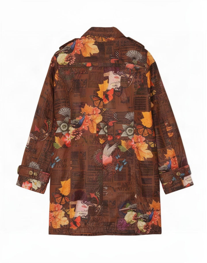 Trenci cu grafic pentru femei Desigual EU 38 Maro Mediu Poliester Floral