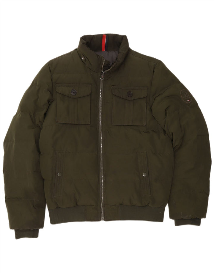Jachetă căptușită pentru bărbați Tommy Hilfiger UK 38 Poliester verde mediu