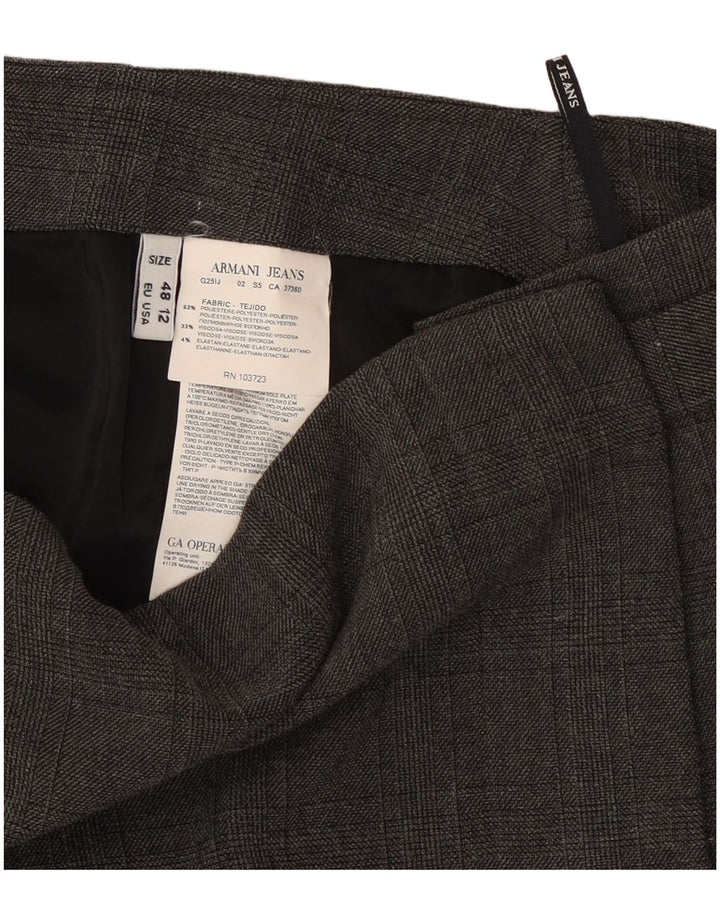 Fusta Wrap pentru femei Armani Jeans US 12 Large W34 Grey Check Poliester