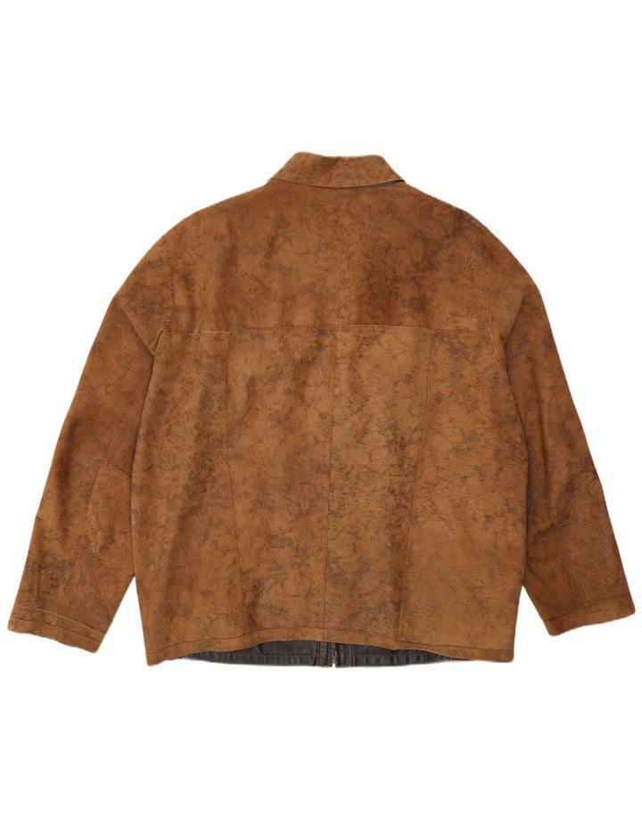 Jachetă de piele reversibilă vintage pentru bărbați EU 56 3XL maro