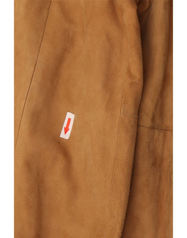 Jachetă vintage de piele intoarsa pentru femei IT 44 Bej mediu