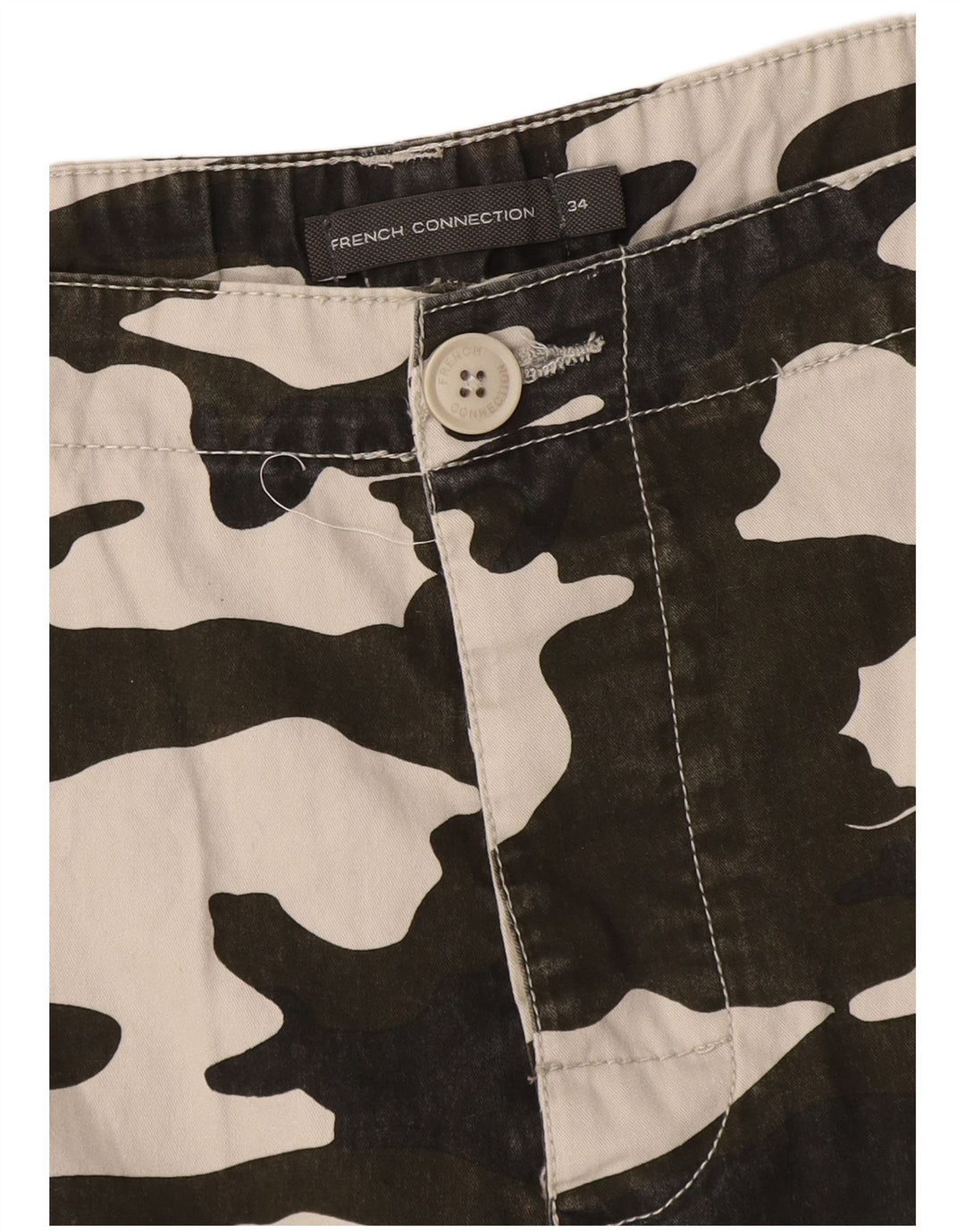 Pantaloni scurti cargo pentru bărbați French Connection W34 Camuflaj mare kaki