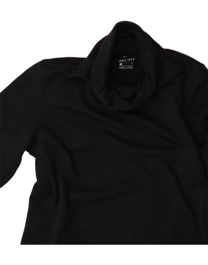 NIKE Mens Graphic Roll Neck Sweatshirt Jumper Small Black Polyester Vintage Nike and Second-Hand Nike from Messina Hembry 