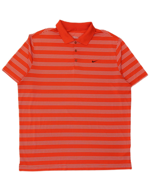 Tricou polo Nike pentru bărbați Dri Fit 2XL, poliester cu dungi portocalii