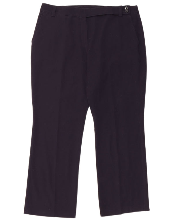 Pantaloni de costum drepți pentru femei Marks & Spencer UK 16 mare L34 L27 bleumarin