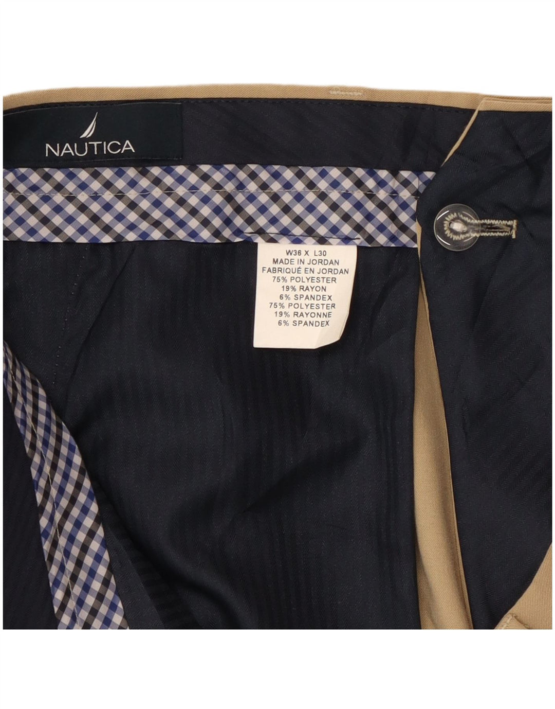 Nautica Pantaloni Drepți Bărbați L36 L30 Poliester Bej