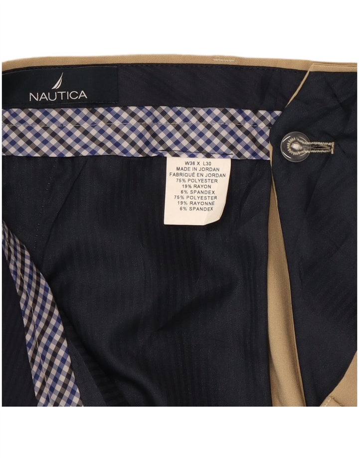Nautica Pantaloni Drepți Bărbați L36 L30 Poliester Bej