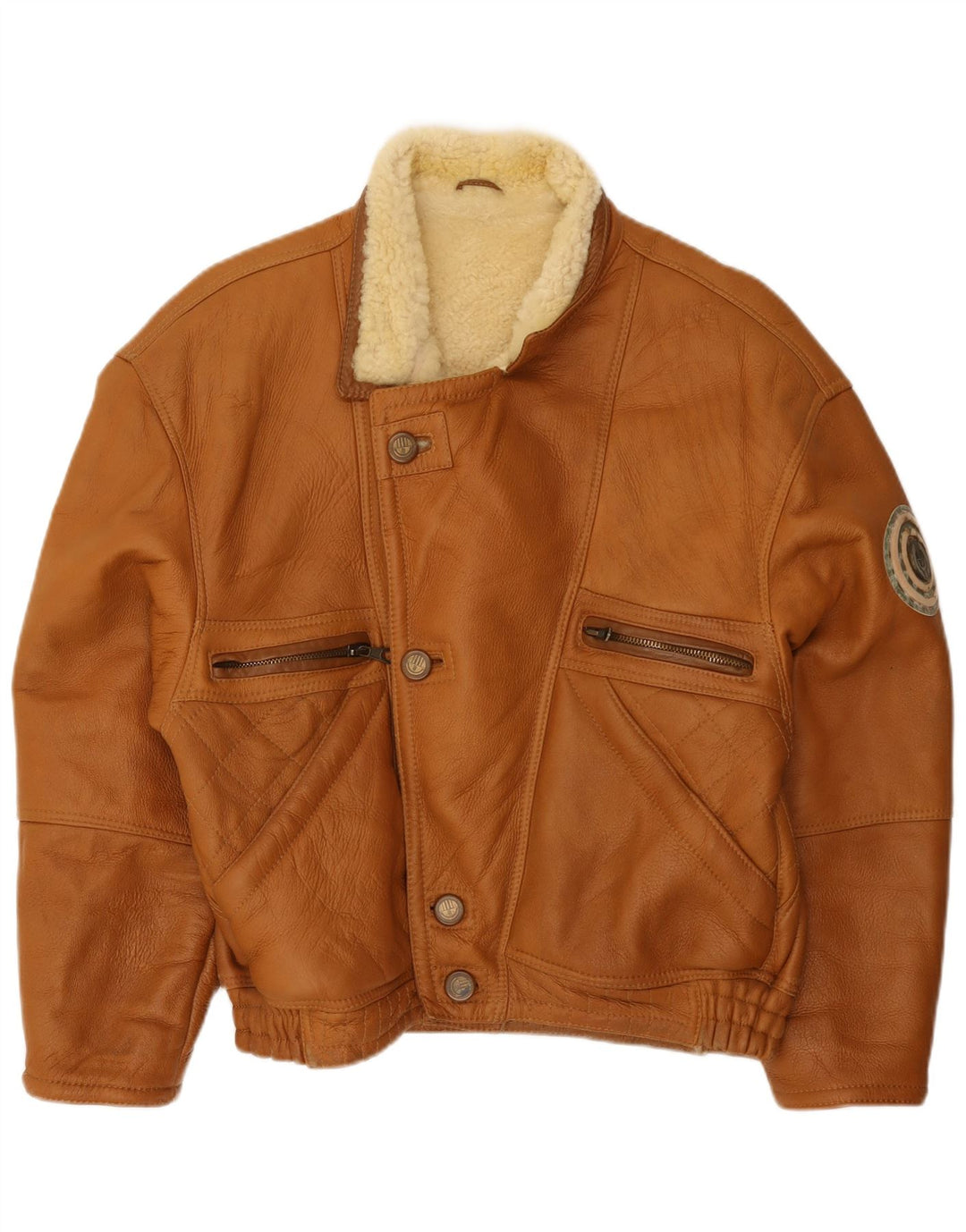 Jachetă Vinci pentru bărbați din shearling IT 50, maro mare