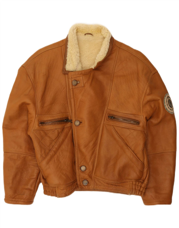 Jachetă Vinci pentru bărbați din shearling IT 50, maro mare