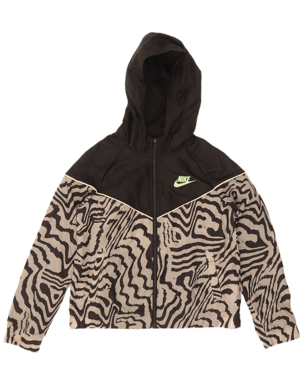 Jachetă de top pentru trening Nike Fete 13-14 Ani XL Negru Animal Print