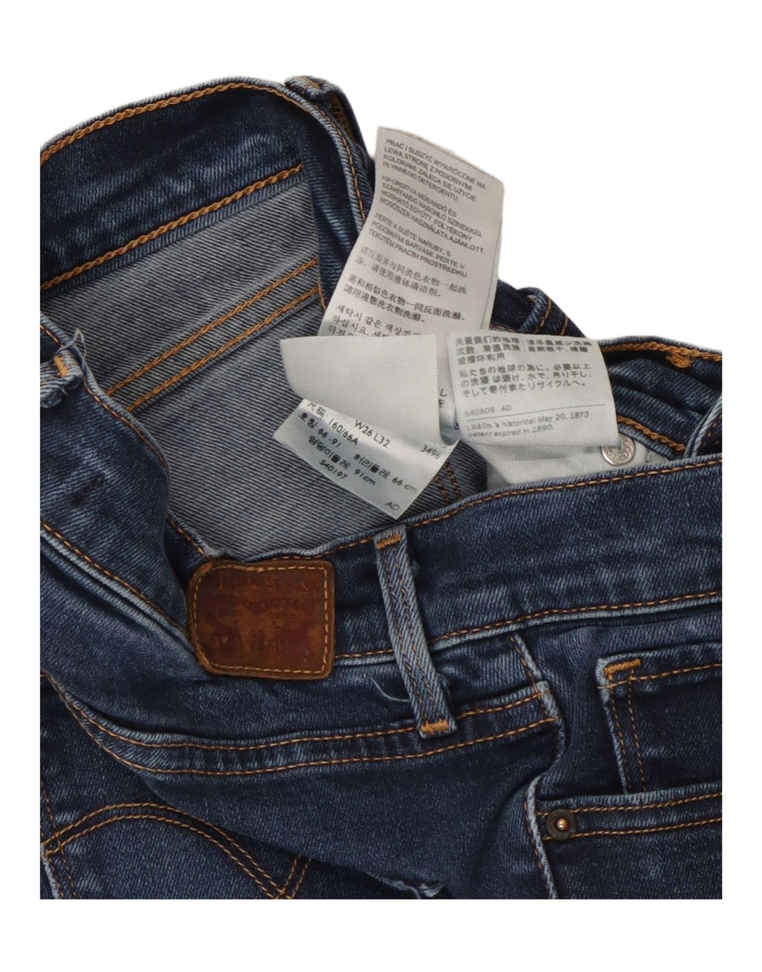 Blugi Levi's Shaping Slim W26 L29 Bumbac albastru