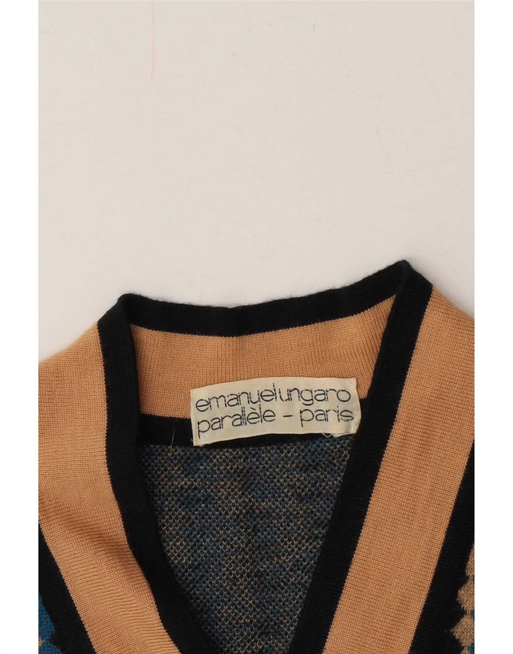 Emanuel Ungaro Womens Vest Tank Top UK 10 Small Multicolor Geometric
