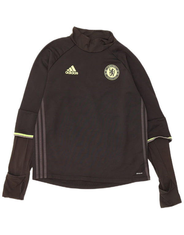 Adidas Chelsea FC Graphic Top cu mânecă lungă pentru bărbați, poliester mediu negru