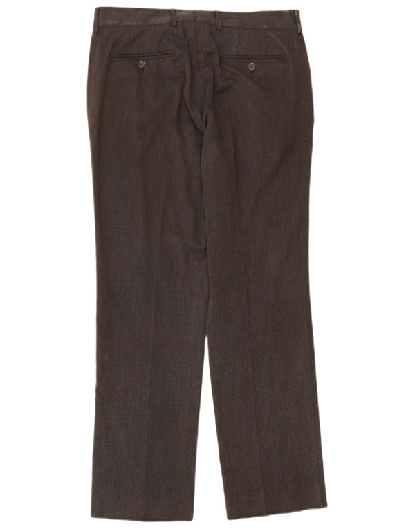 Pantaloni de costum drepți pentru bărbați Zara EU 44 Mari L34 L33 Poliester maro