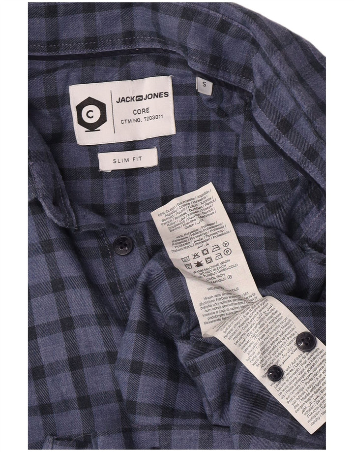 Cămașă Jack & Jones Slim Fit pentru bărbați, din bumbac, albastru Gingham