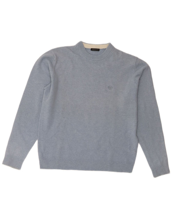 Sergio Tacchini Pulover pentru femei cu gâtul turnat UK 18 XL Blue Lambswool