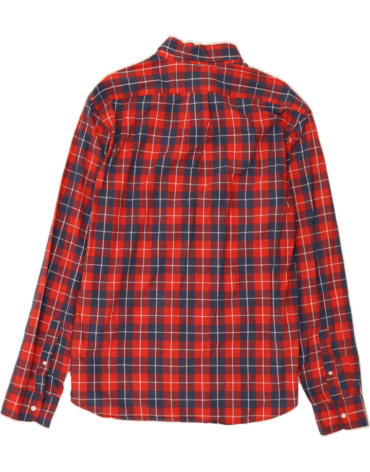J. CREW Mens Slim Shirt Large Red Check Cotton Vintage J. Crew and Second-Hand J. Crew from Messina Hembry 