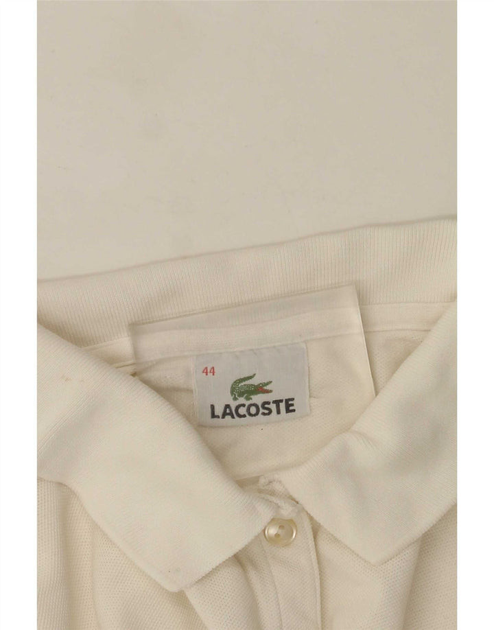 Tricou polo pentru femei Lacoste cu mânecă lungă Mărimea 44 mare alb