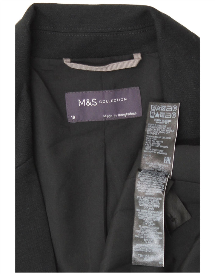 Jachetă pentru femei Marks & Spencer cu 1 nasture, UK 16, mare, negru, poliester