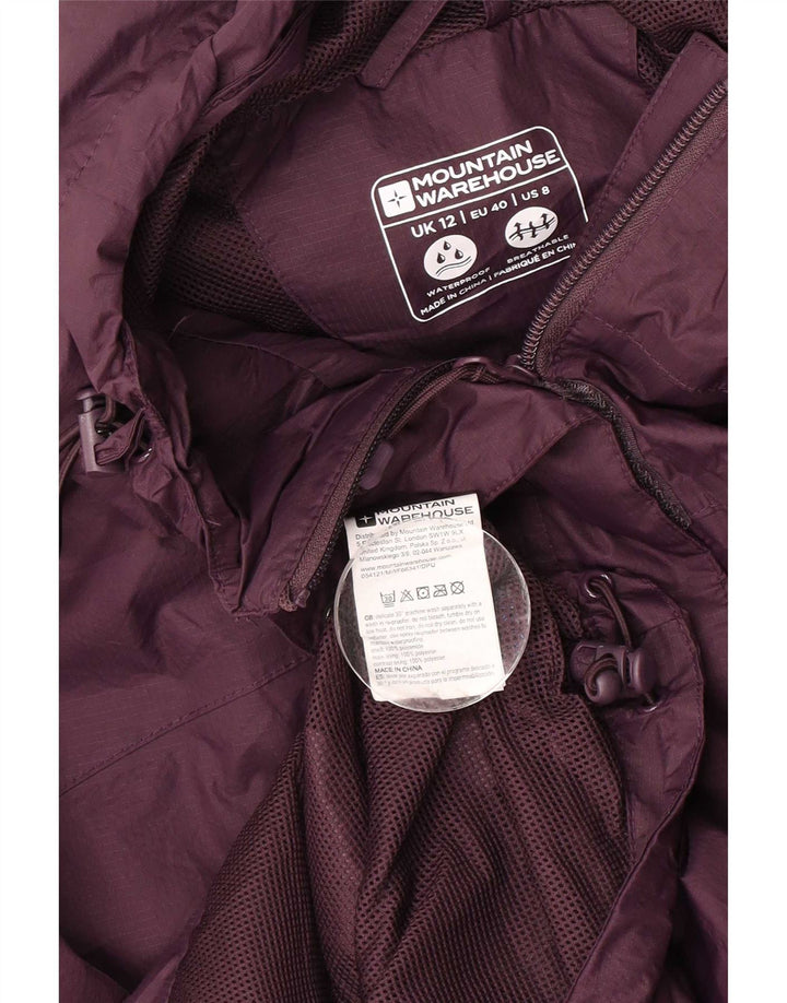Jachetă de ploaie cu glugă pentru femei Mountain Warehouse UK 12 Poliamidă violet mediu
