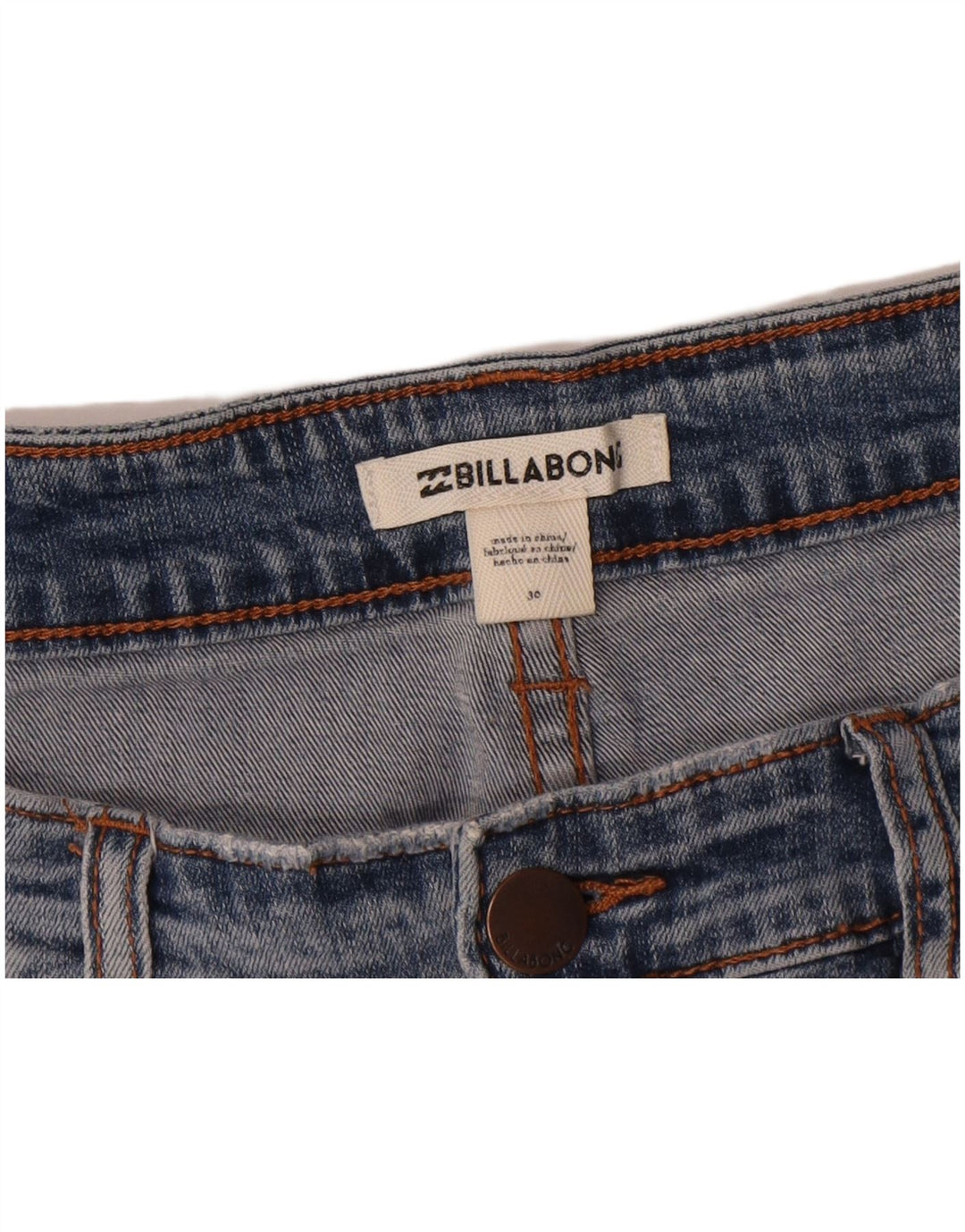 Fusta de blugi pentru femei Billabong W30 bumbac albastru mediu