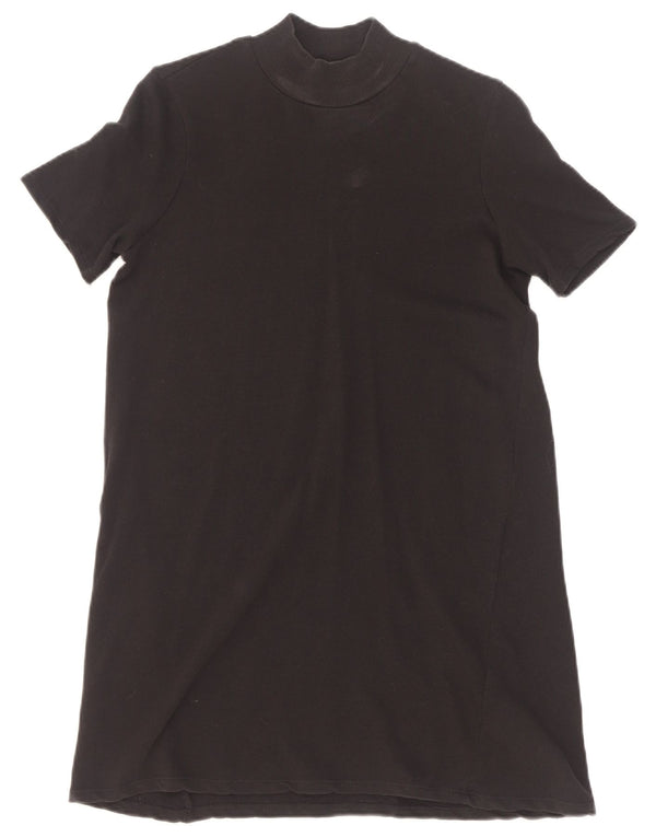 Rochie tricou Trafaluc pentru femei Zara UK 10 Bumbac negru mic