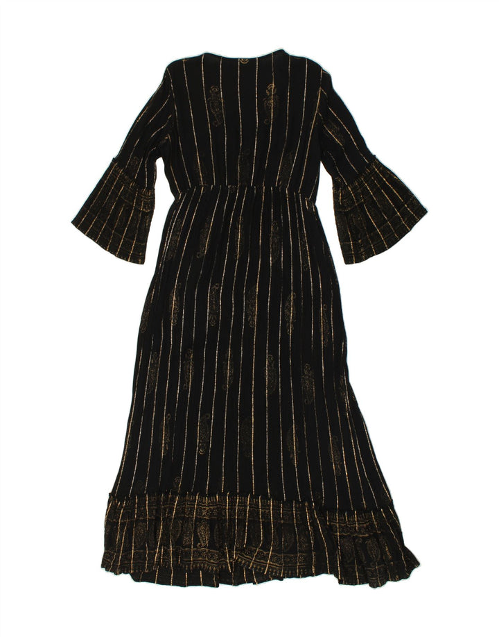 Rochie maxi pentru femei VINTAGE cu maneci 3/4, marime unica, cu dungi negre