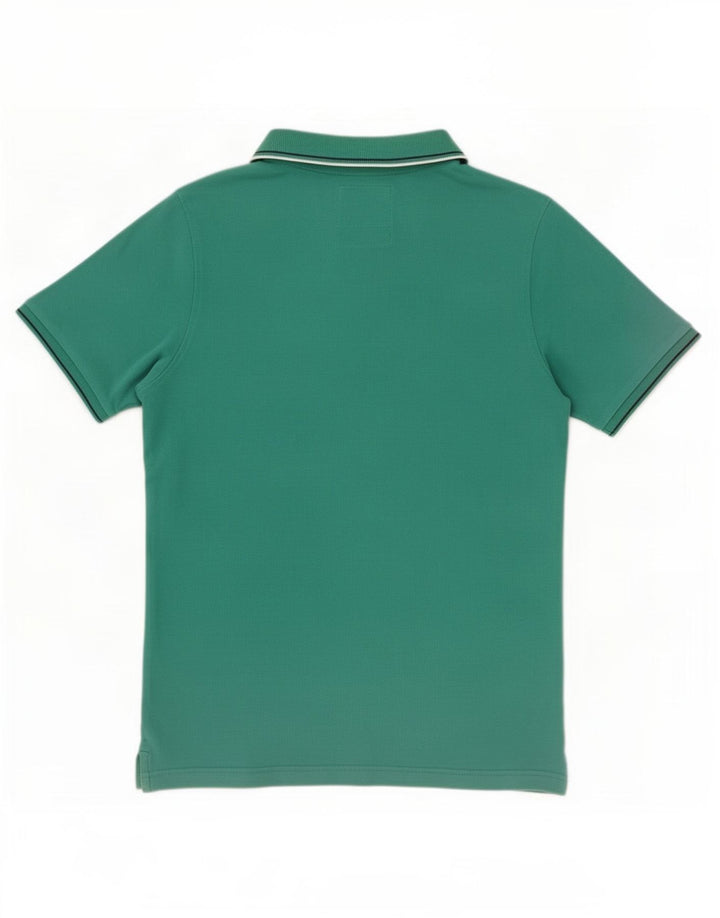 Tricou polo pentru bărbați Armani Jeans, verde mediu, cu dungi