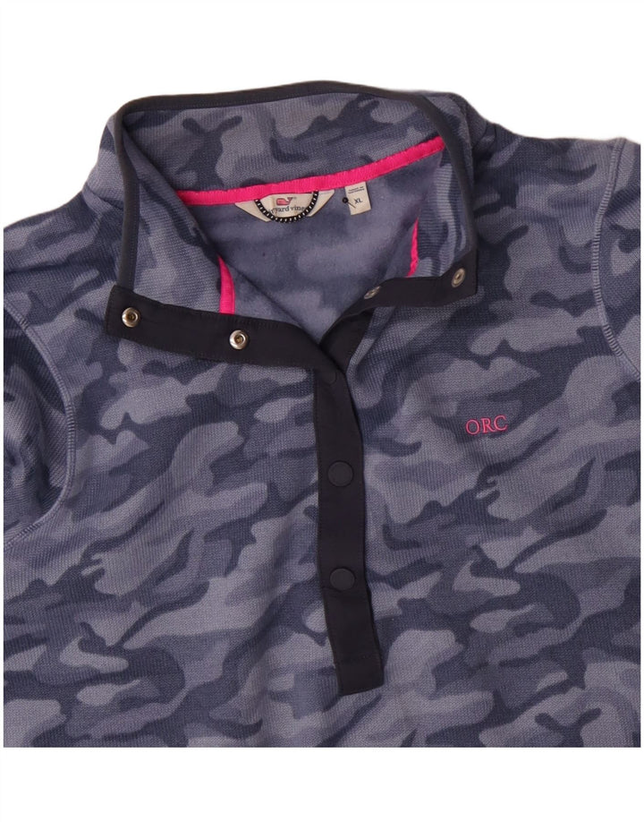 Vineyard Vines Pulover supradimensionat pentru femei UK 18 XL Camuflaj albastru