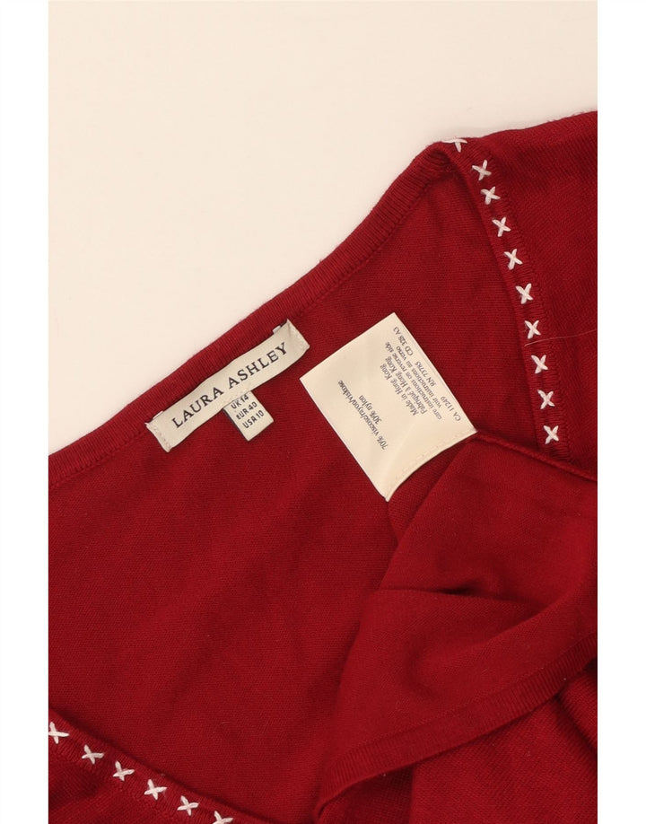 LAURA ASHLEY Pulover cardigan pentru femei UK 14 Medium Red Viscose