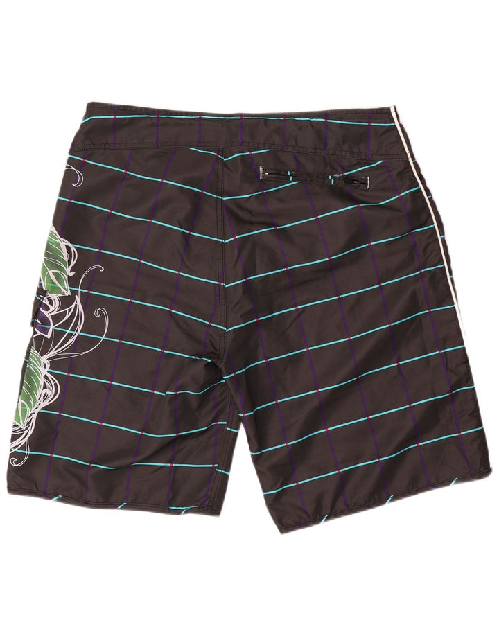 Pantaloni scurți de înot cu grafică Jack & Jones pentru bărbați, mari, negru, cu flori din poliester