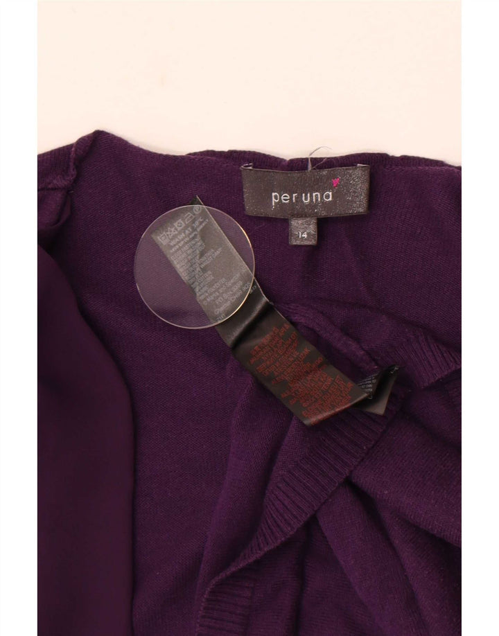 Pulover cardigan deschis pentru femei Marks & Spencer UK 14 bumbac violet mediu