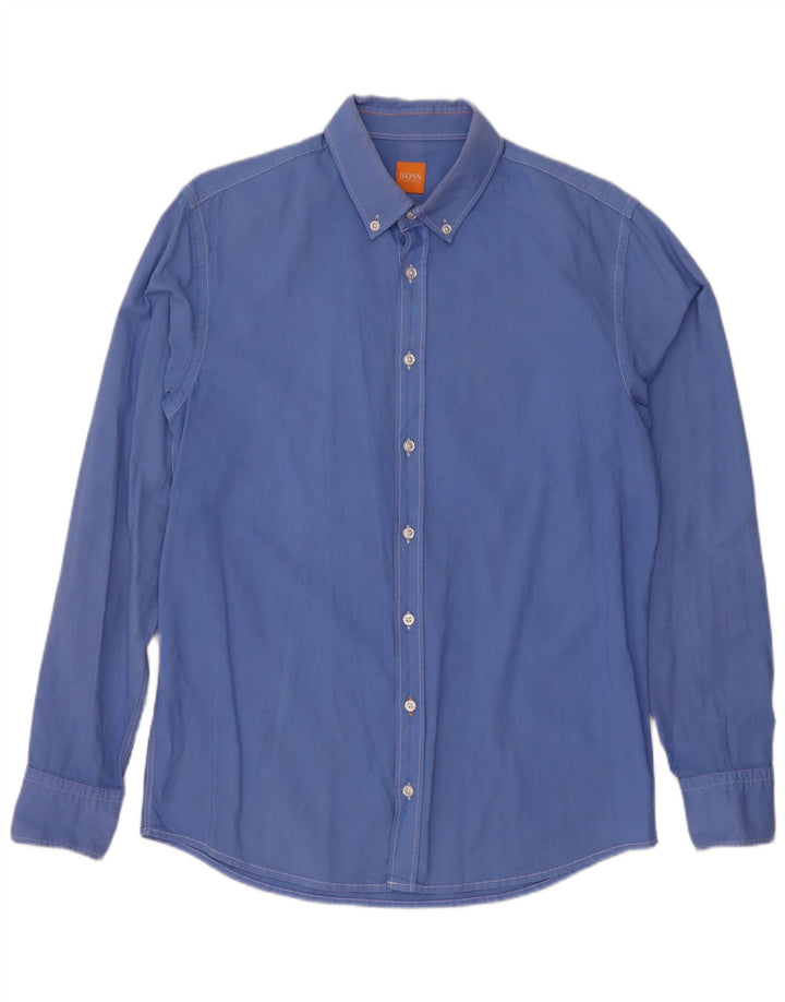 Cămașă pentru bărbați Hugo Boss Slim Fit, mare, albastru, bumbac