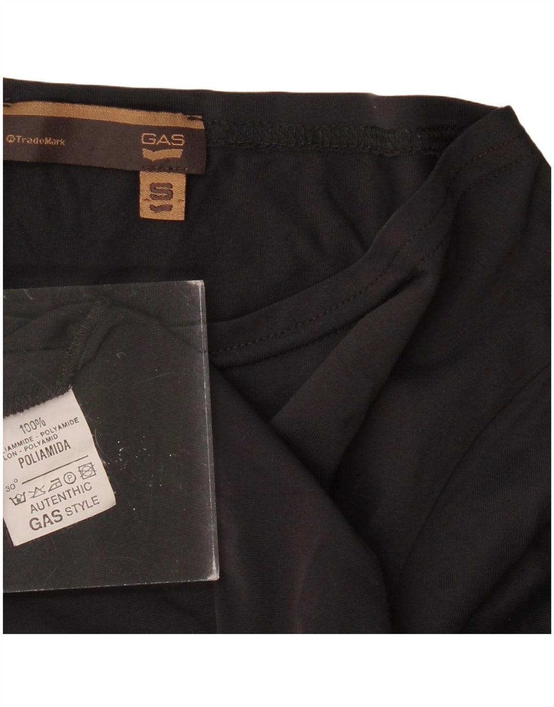 Gas Crop Top pentru femei cu mânecă lungă UK 10 Poliamidă neagră mică