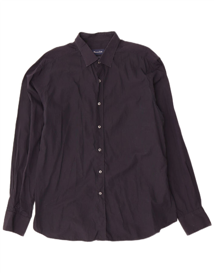 Cămașă pentru bărbați MASSIMO DUTTI Slim Fit XL Bumbac bleumarin