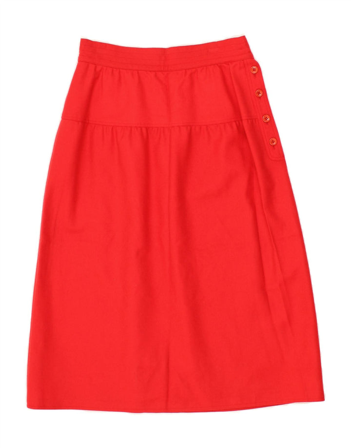 VINTAGE Womens A-Line Skirt EU 38 Medium W28 Red Wool Vintage Vintage and Second-Hand Vintage from Messina Hembry 