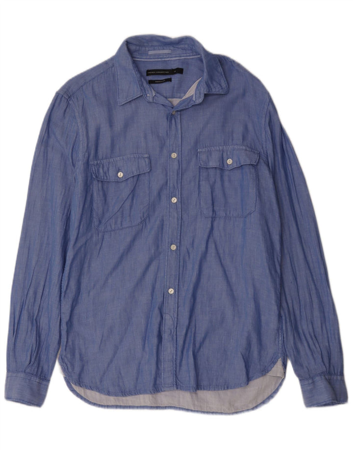 Cămașă pentru bărbați French Connection Regular Fit Bumbac albastru mediu