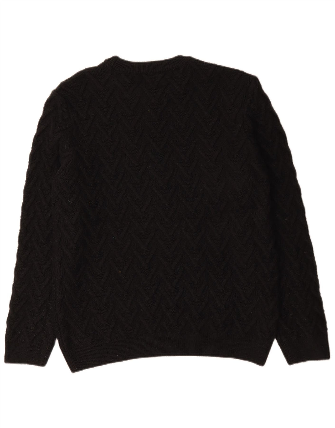 Pulover pentru bărbați Zara, cu decolteu, mare, negru, acrilic