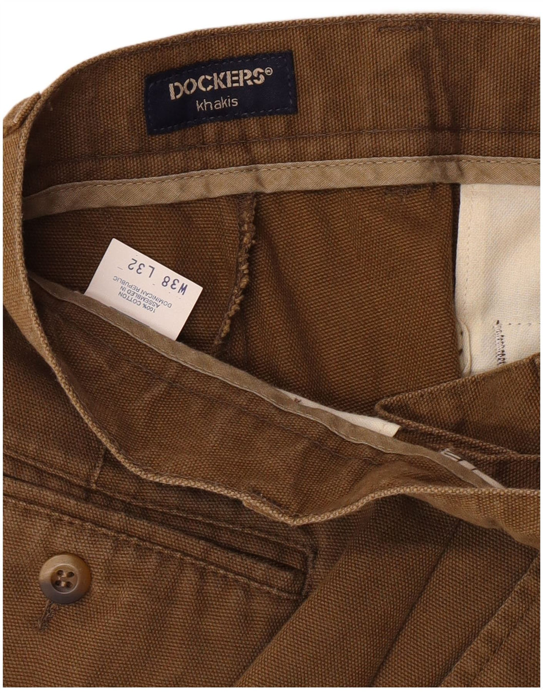 Pantaloni chino pentru bărbați Dockers Khakis Pegged W38 L32, bej, bumbac, clasici