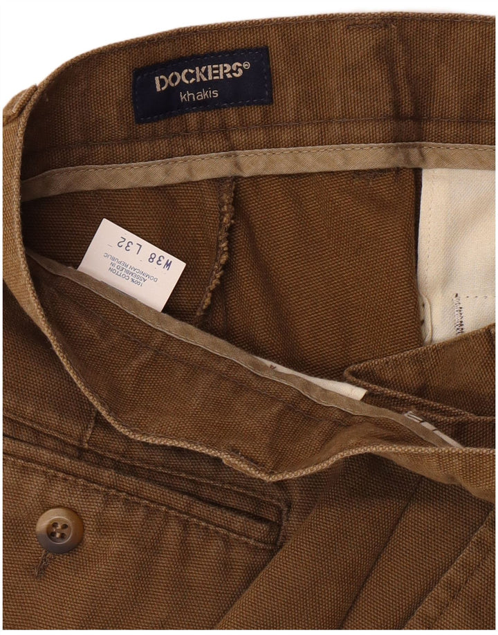 Pantaloni chino pentru bărbați Dockers Khakis Pegged W38 L32, bej, bumbac, clasici