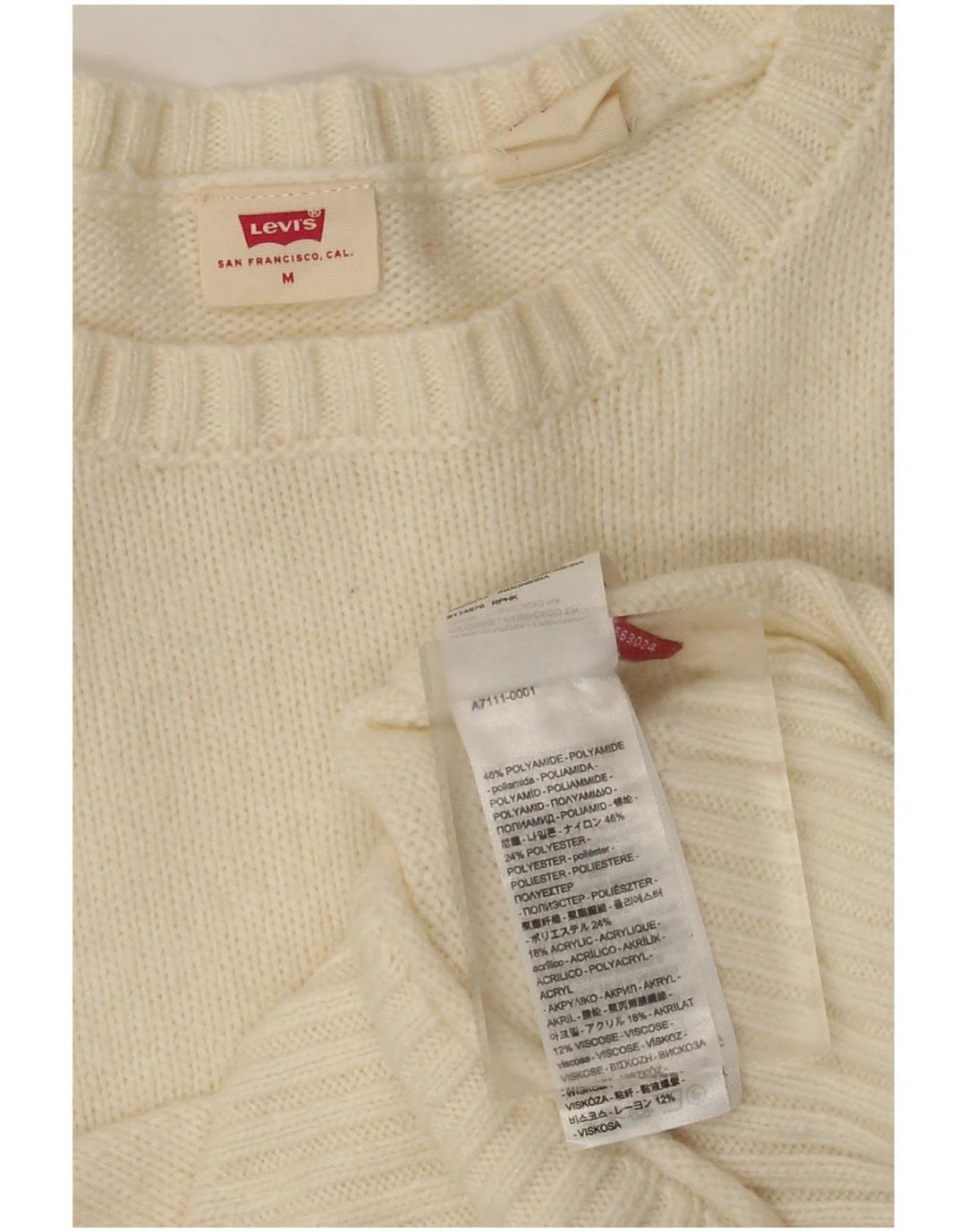 Pulover Levi's pentru femei cu gât de barcă din poliamidă alb mediu, 12 UK
