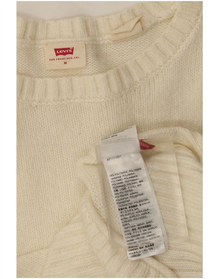 Pulover Levi's pentru femei cu gât de barcă din poliamidă alb mediu, 12 UK