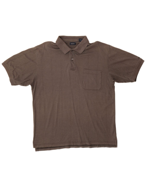 Tricou polo Izod pentru bărbați, bumbac gri mediu