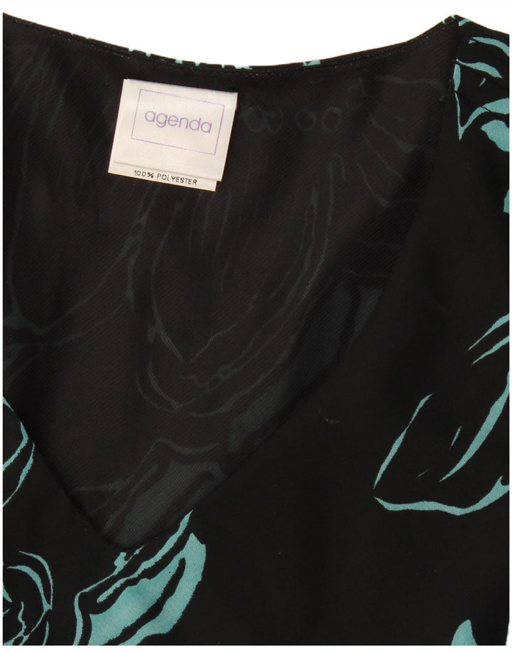 Rochie maxi pentru femei Agenda UK 14 Medium Black Floral Poliester