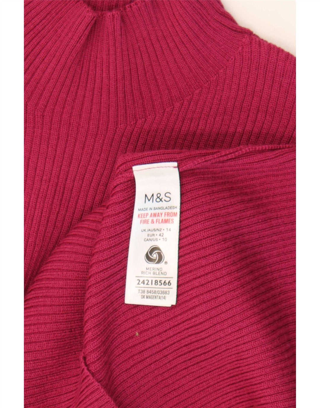 Pulover cu gât țestoasă pentru femei Marks & Spencer UK 14 mare violet