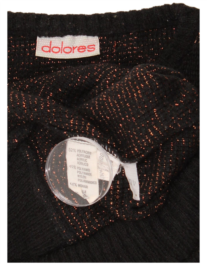 Pulover pentru damă Dolores, cu model abstract, cu gât de barcă, EU 40 Medium Negru