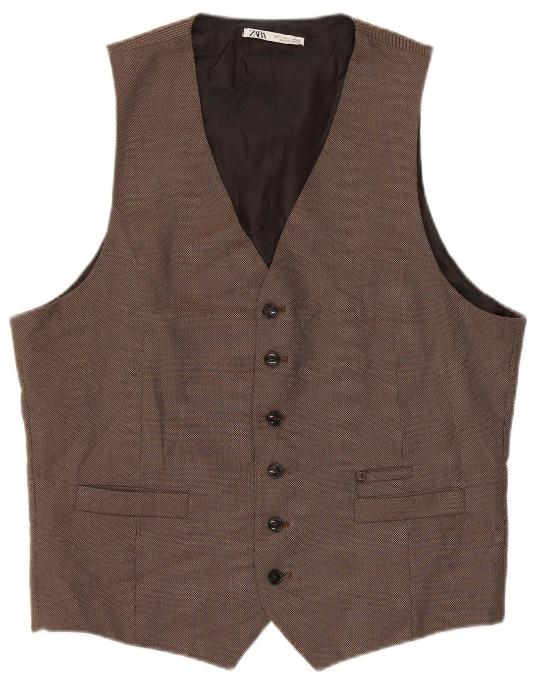 Zara Mens Waistcoat Large Grey Polyester