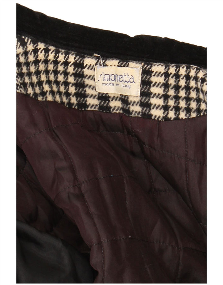 Pardesiu Simonetta pentru femei UK 14 mare negru Houndstooth