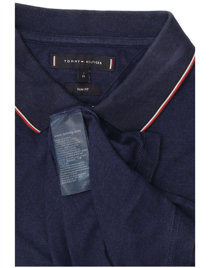 Cămașă polo TOMMY HILFIGER pentru bărbați, bumbac, albastru bleumarin mediu
